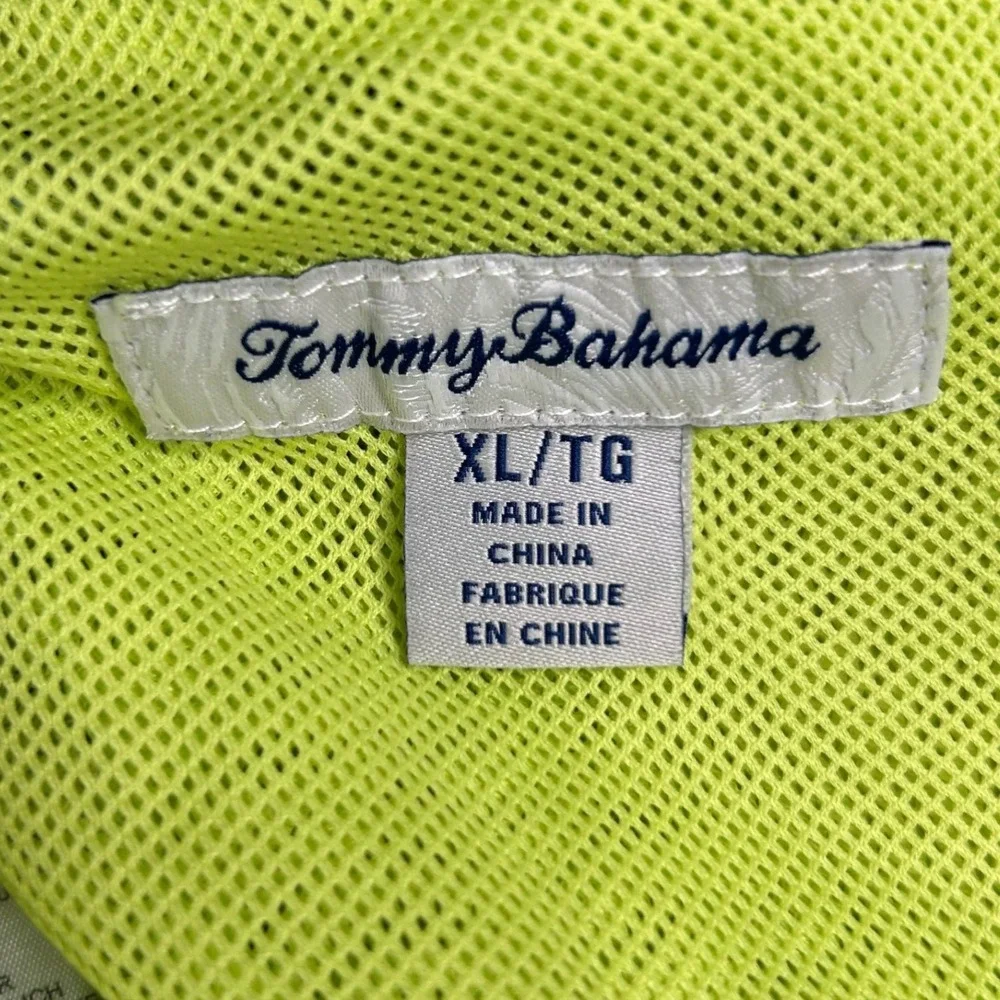 Tommy Bahama Swim Trunks Men XL Blue Pineapple Palm Print Cargo Island Life baja